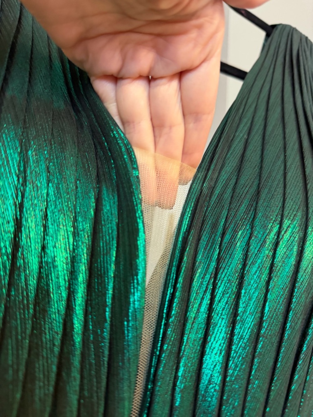 Pol Atteu Designer Gown Size 8 Emerald Green Pleated Formal Evening Dress Prom - Picture 14 of 14